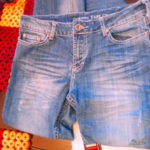 Cowgirl Tuff Co. Don't Fence Me In  Skinny Jeans with Back Pocket Bling 30 x 35